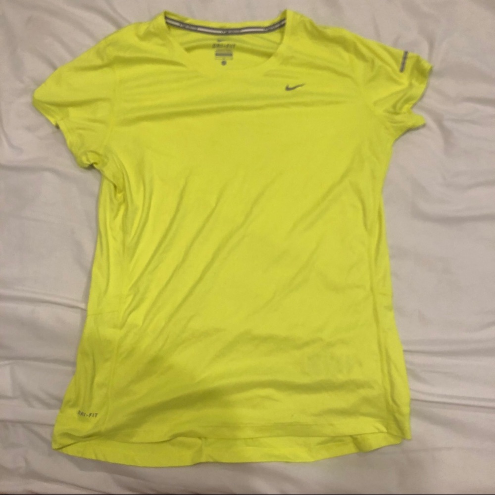 bright yellow bike workout shirt
